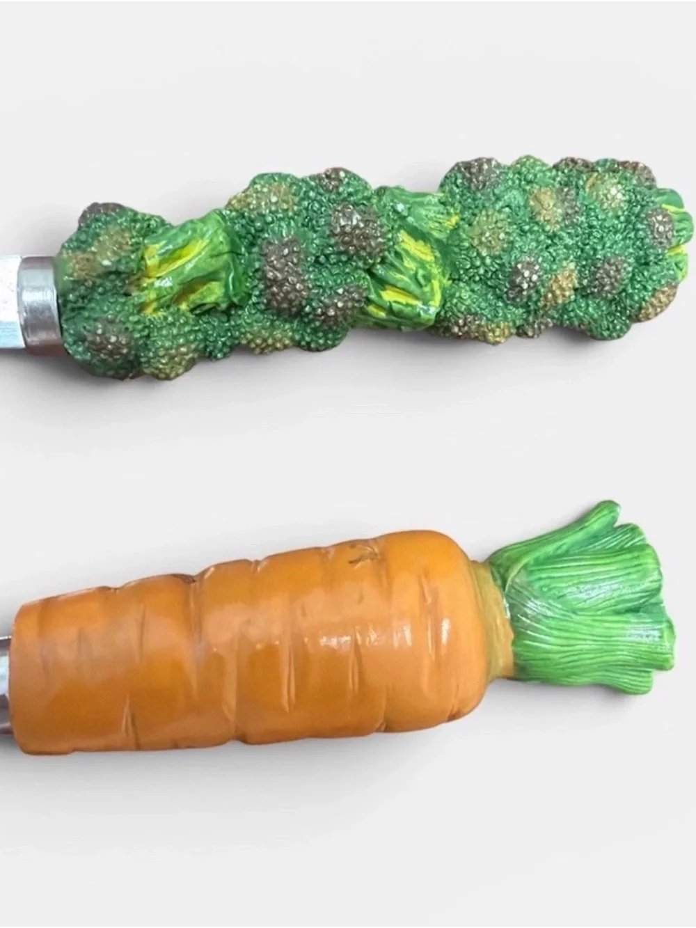 Whimsical Vegetable Salad Servers - Carrot & Broccoli Handles